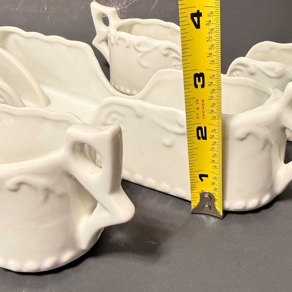 Maryland China White Porcelain Sleigh Dish Set of 3 Christmas Holiday Japan - Picture 9 of 9